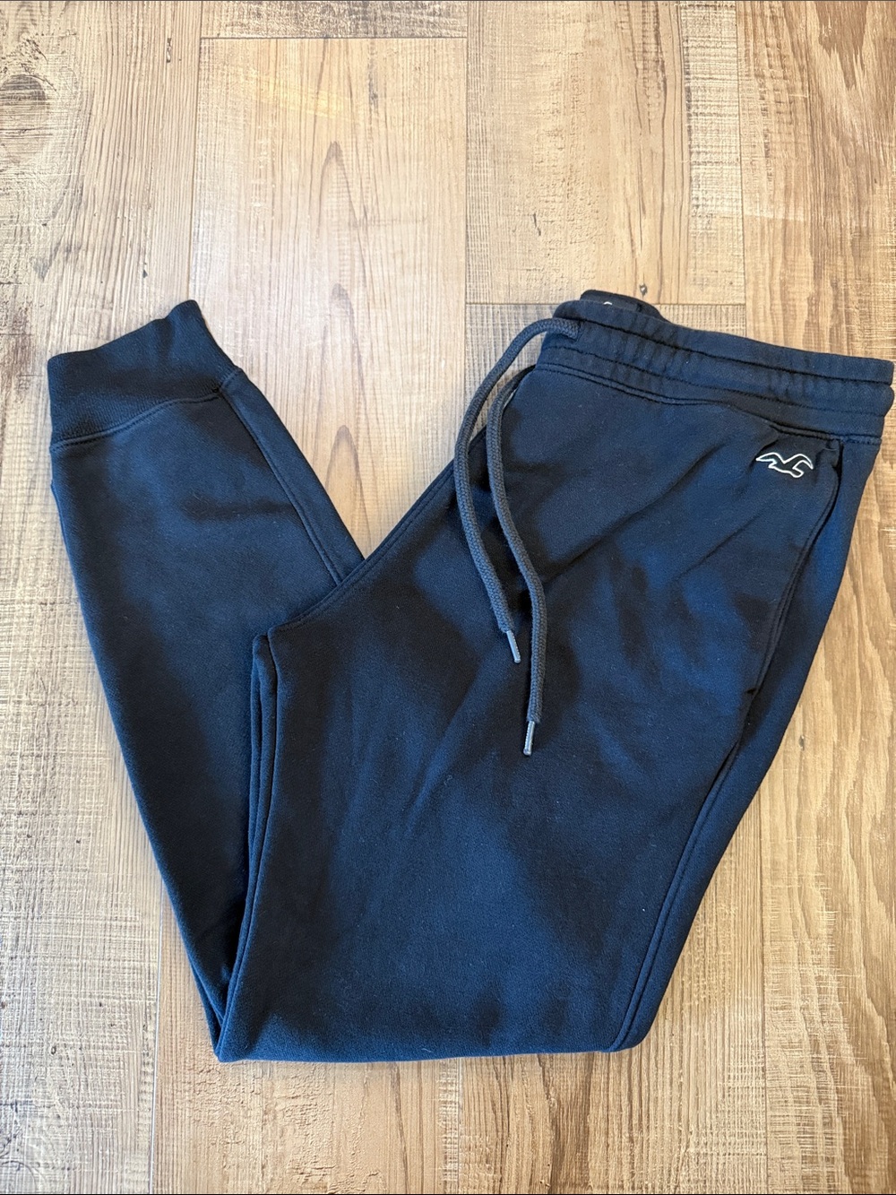 Hollister Men’s Black Logo Drawstring Joggers Medium
